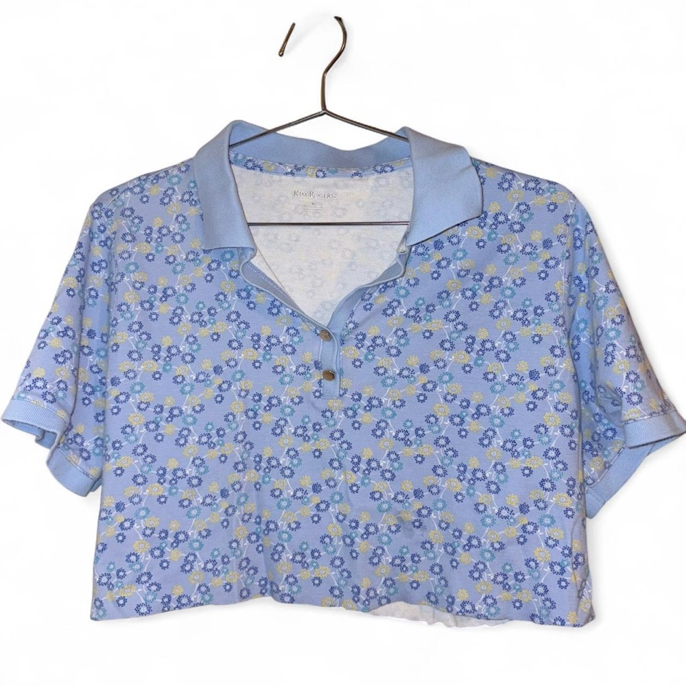 Kim Rogers Blue Floral Top